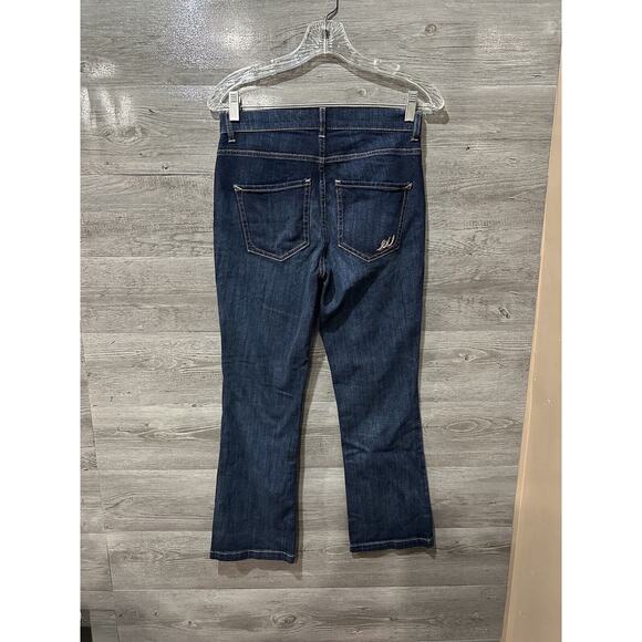 Bell Crop High Rise New Ladies Express Denim Blue Jeans Dark Wash Size 2 - Picture 4 of 7